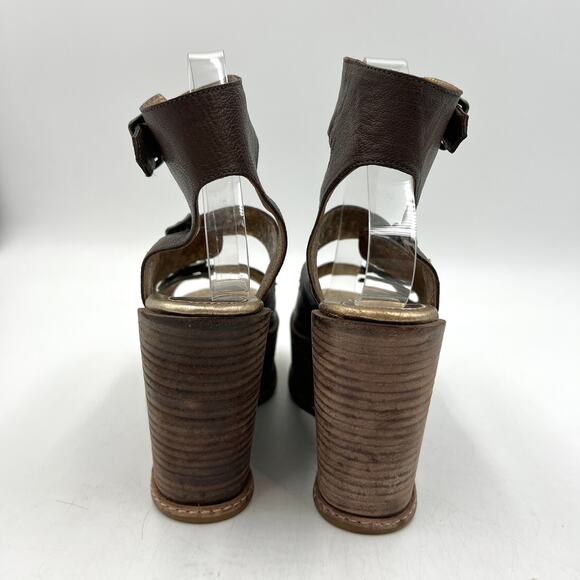 Anthropologie Anna Sui Platform Wedges Gladiator Straps Leather Boho - Picture 6 of 12